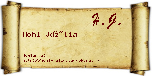 Hohl Júlia névjegykártya