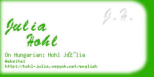 julia hohl business card